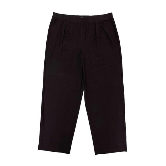 Eileen Fisher Pants Women's Size 1X Dark Brown Wide Leg Flowy Stretch Viscose - Picture 1 of 8
